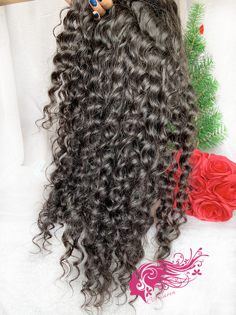 Csqueen Mink hair Paradise wave 13*4 Transparent Lace Frontal Wig 100% human hair wigs130%density